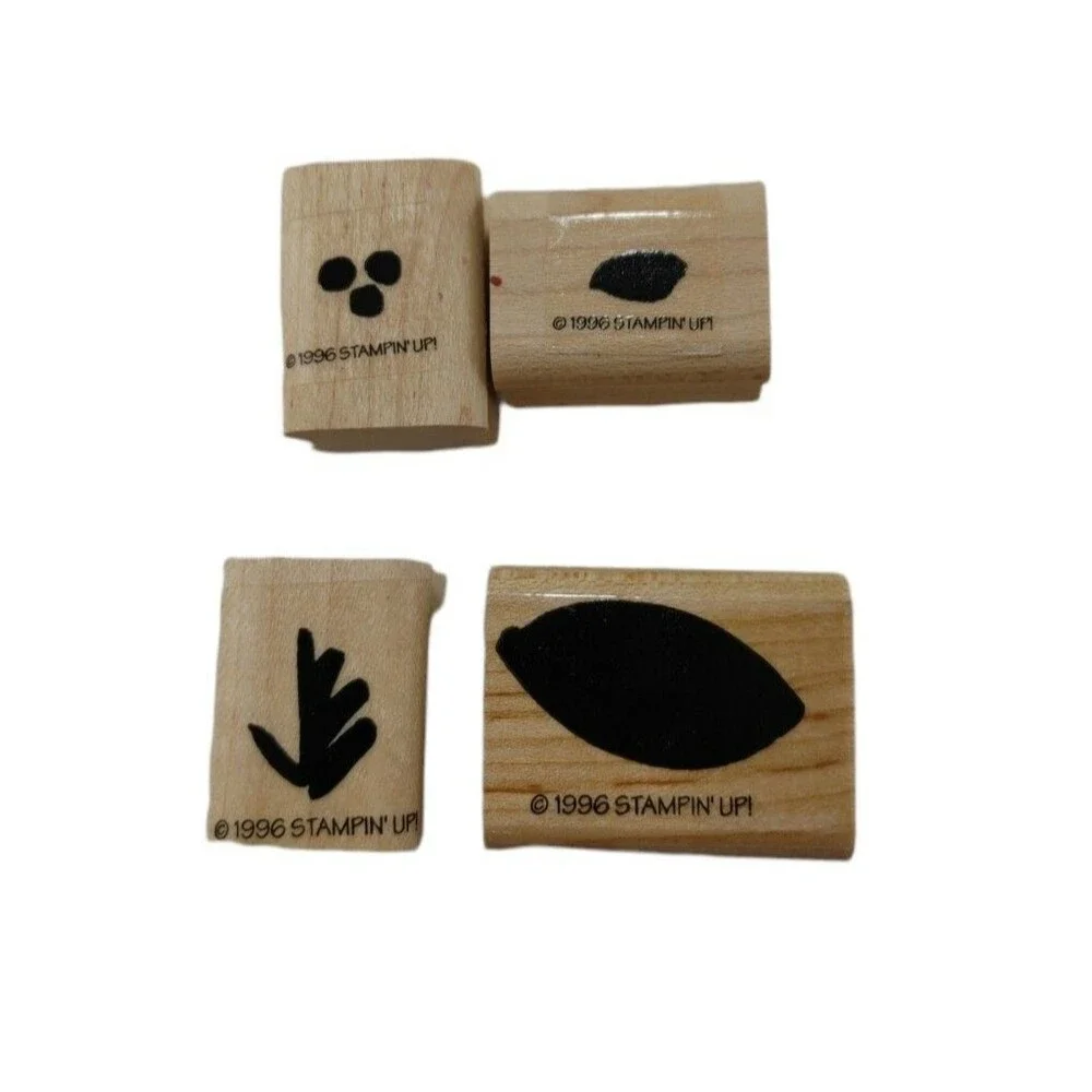 Vintage Stampin’ Up! 1996 Leaf Rubber Stamps Set of 4 Nature Foliage Botanical